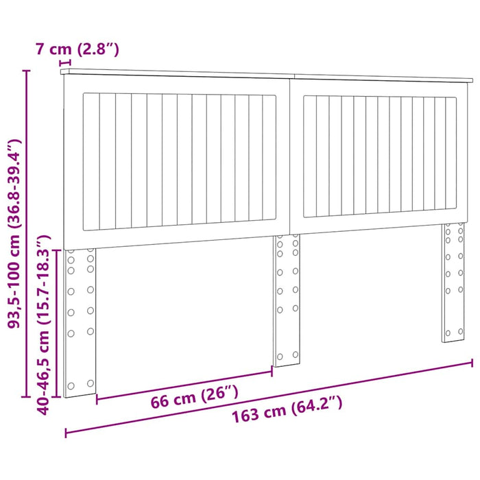 Tăblie cap cu headboard Stejar Negru 160 cm Lemn compozit - WALTI WALTI