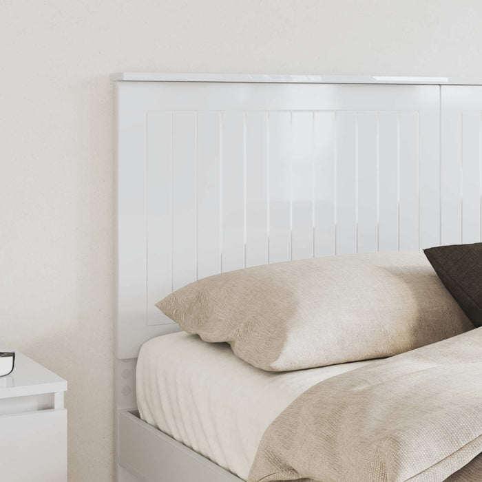 Tăblie cap cu headboard Alb Lucios 150 cm Lemn compozit - WALTI WALTI