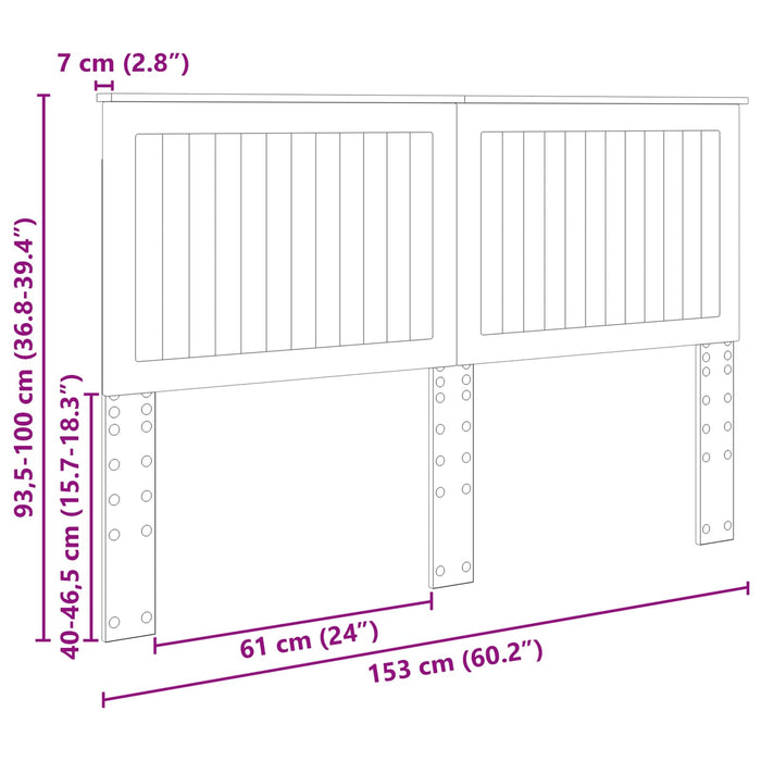 Tăblie cap cu headboard Stejar fumuriu 150 cm Lemn compozit - WALTI WALTI