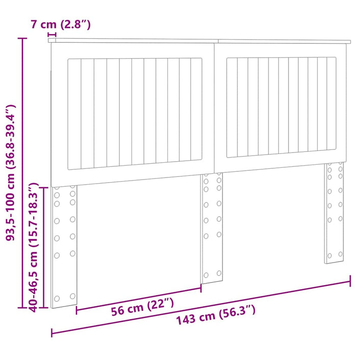 Tăblie cap cu headboard Stejar fumuriu 140 cm Lemn compozit - WALTI WALTI