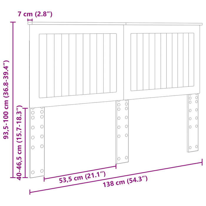 Tăblie cap cu headboard Gri Sonoma 135 cm Lemn compozit - WALTI WALTI