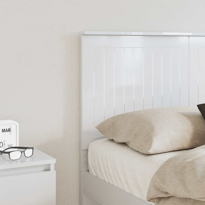 Tăblie cap cu headboard Alb Lucios 120 cm Lemn compozit - WALTI WALTI