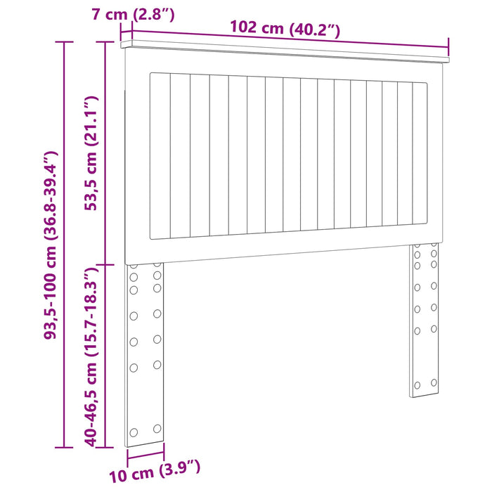 Tăblie cap cu headboard Stejar Artizanal 100 cm Lemn compozit - WALTI WALTI