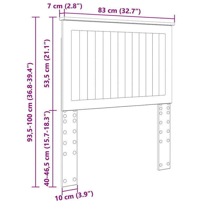 Tăblie cap cu headboard Alb 80 cm Lemn compozit - WALTI WALTI