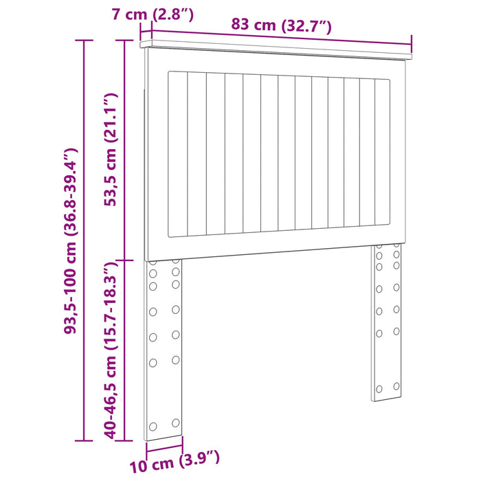 Tăblie cap cu headboard Stejar Negru 80 cm Lemn compozit - WALTI WALTI