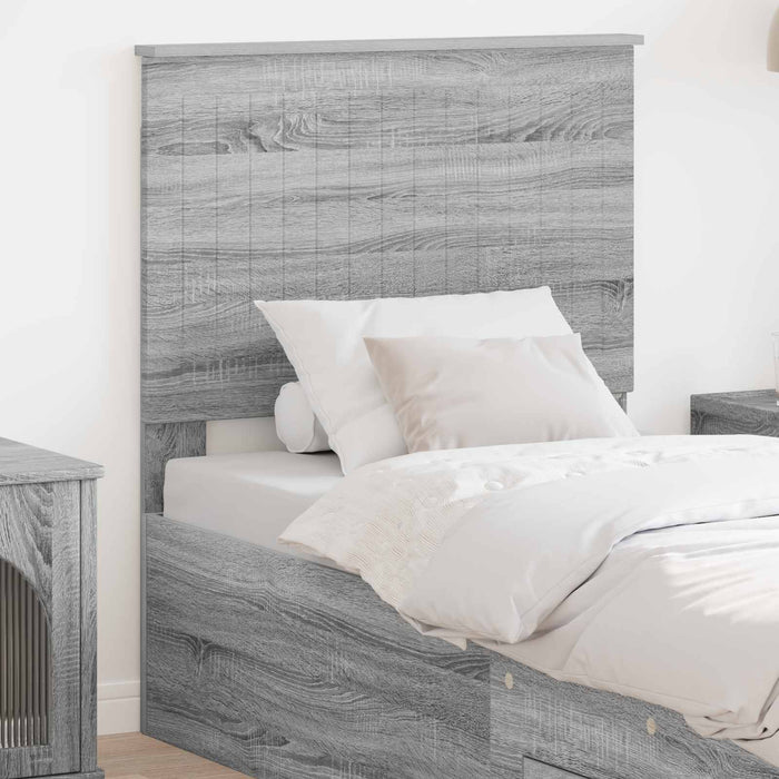Tăblie cap cu headboard Gri Sonoma 80 cm Lemn compozit - WALTI WALTI