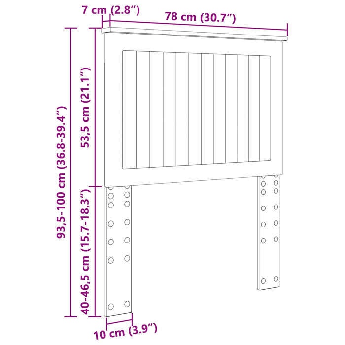 Tăblie cap cu headboard Stejar fumuriu 75 cm Lemn compozit - WALTI WALTI