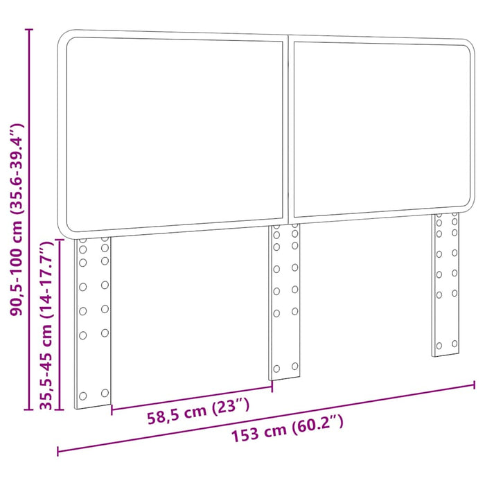 Tăblie cap cu headboard Gri Sonoma 150 cm Lemn compozit - WALTI WALTI