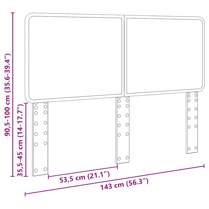 Tăblie cap cu headboard Lemn Vechi 140 cm Lemn compozit - WALTI WALTI