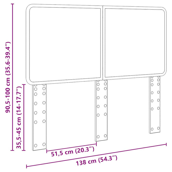 Tăblie cap cu headboard Alb Lucios 135 cm Lemn compozit - WALTI WALTI
