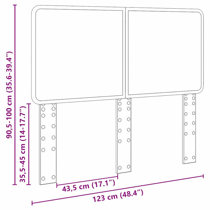Tăblie cap cu headboard Stejar fumuriu 120 cm Lemn compozit - WALTI WALTI