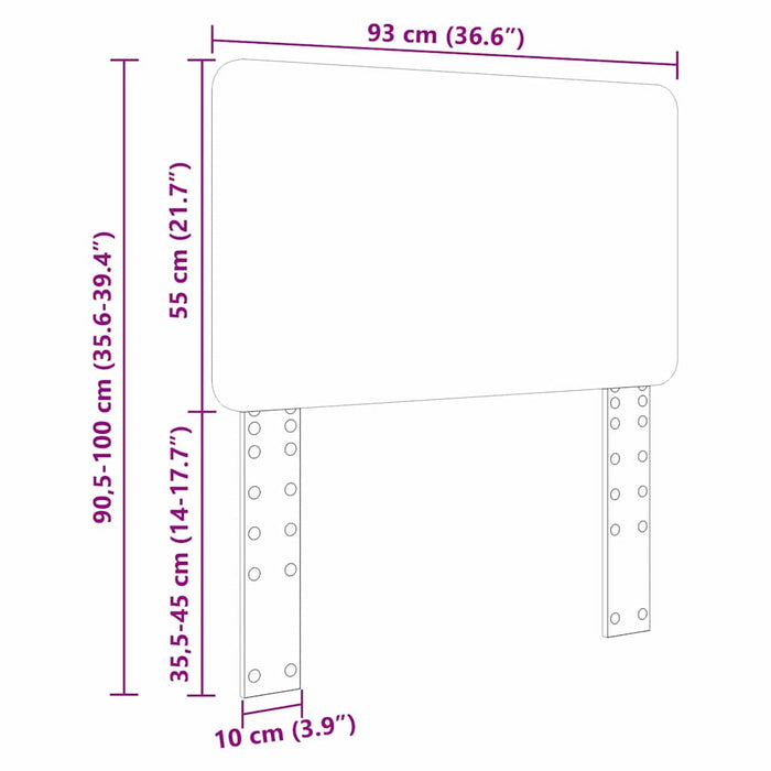 Tăblie cap cu headboard Gri Sonoma 90 cm Lemn compozit - WALTI WALTI