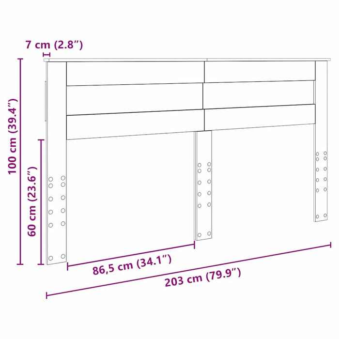Tăblie cap cu headboard Gri din beton 200 cm Lemn compozit - WALTI WALTI