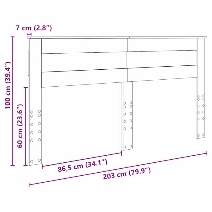 Tăblie cap cu headboard Gri Sonoma 200 cm Lemn compozit - WALTI WALTI