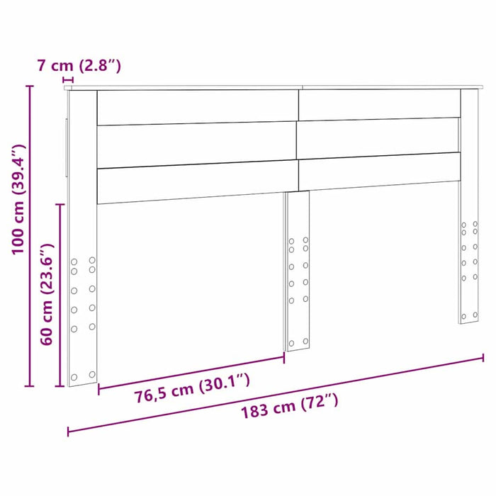 Tăblie cap cu headboard Lemn Vechi 180 cm Lemn compozit - WALTI WALTI