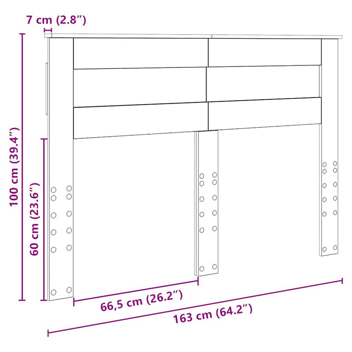 Tăblie cap cu headboard Gri Sonoma 160 cm Lemn compozit - WALTI WALTI