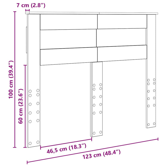 Tăblie cap cu headboard Lemn Vechi 120 cm Lemn compozit - WALTI WALTI