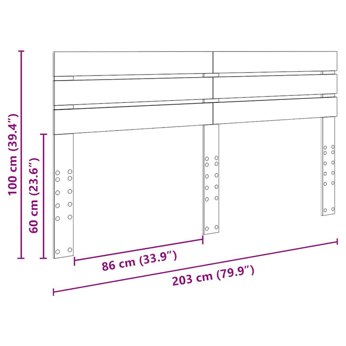 Tăblie cap cu headboard Alb 200 cm Lemn compozit - WALTI WALTI