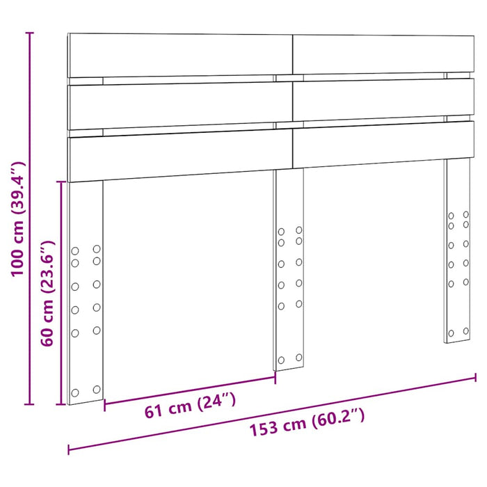Tăblie cap cu headboard Stejar Sonoma 150 cm Lemn compozit - WALTI WALTI