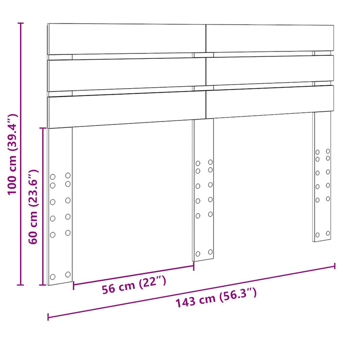 Tăblie cap cu headboard Lemn Vechi 140 cm Lemn compozit - WALTI WALTI
