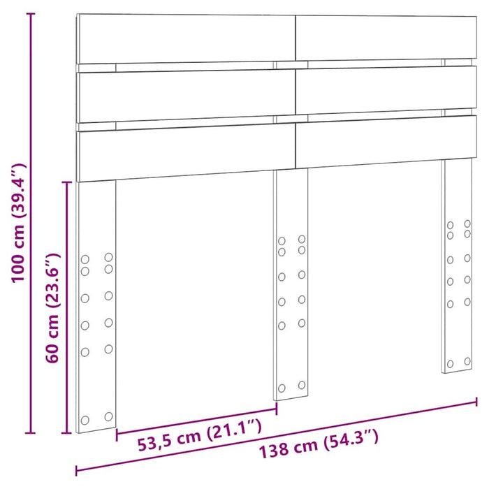 Tăblie cap cu headboard Stejar Sonoma 135 cm Lemn compozit - WALTI WALTI
