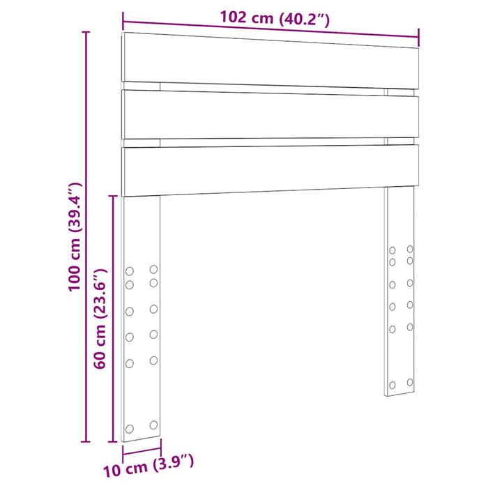 Tăblie cap cu headboard Stejar Sonoma 100 cm Lemn compozit - WALTI WALTI
