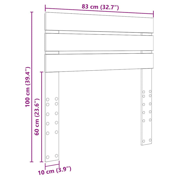 Tăblie cap cu headboard Alb 80 cm Lemn compozit - WALTI WALTI