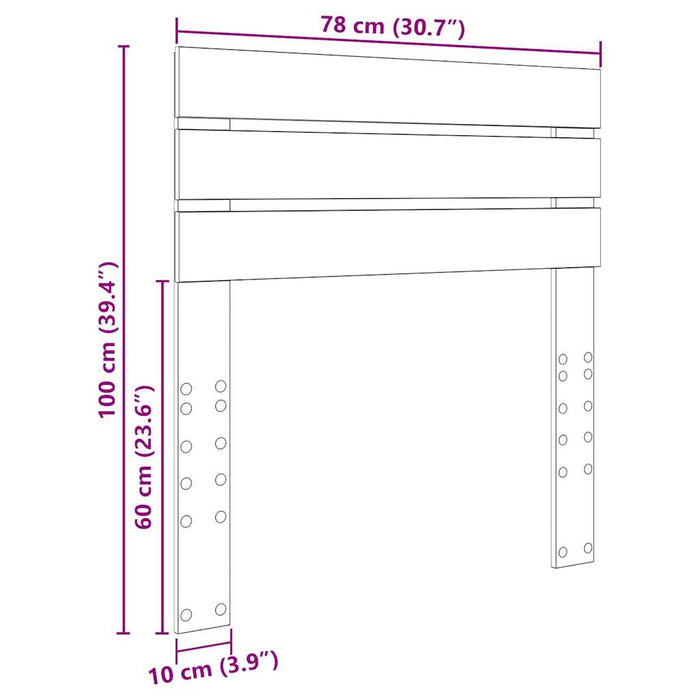 Tăblie cap cu headboard Gri Sonoma 75 cm Lemn compozit - WALTI WALTI