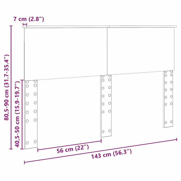 Tăblie cap cu headboard Stejar Negru 140 cm Lemn compozit - WALTI WALTI