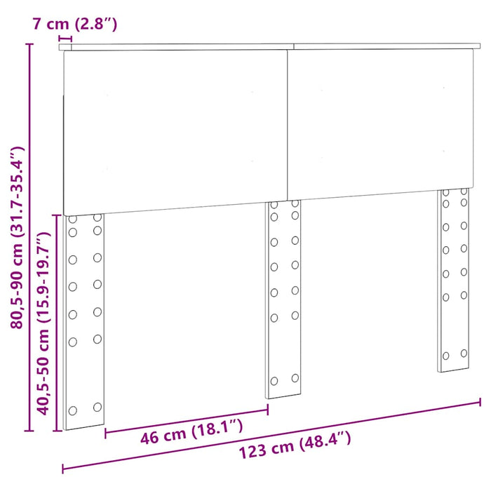 Tăblie cap cu headboard Gri din beton 120 cm Lemn compozit - WALTI WALTI