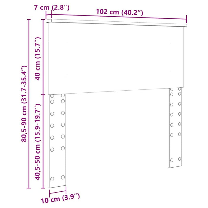 Tăblie cap cu headboard Gri din beton 100 cm Lemn compozit - WALTI WALTI