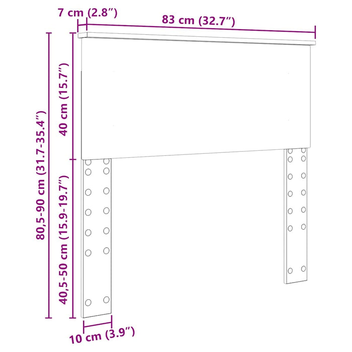 Tăblie cap cu headboard Alb 80 cm Lemn compozit - WALTI WALTI