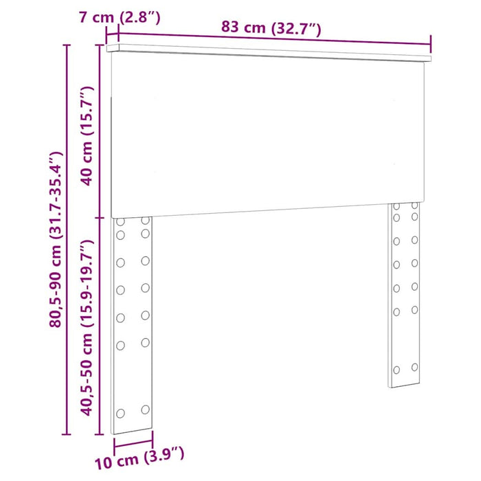 Tăblie cap cu headboard Lemn Vechi 80 cm Lemn compozit - WALTI WALTI