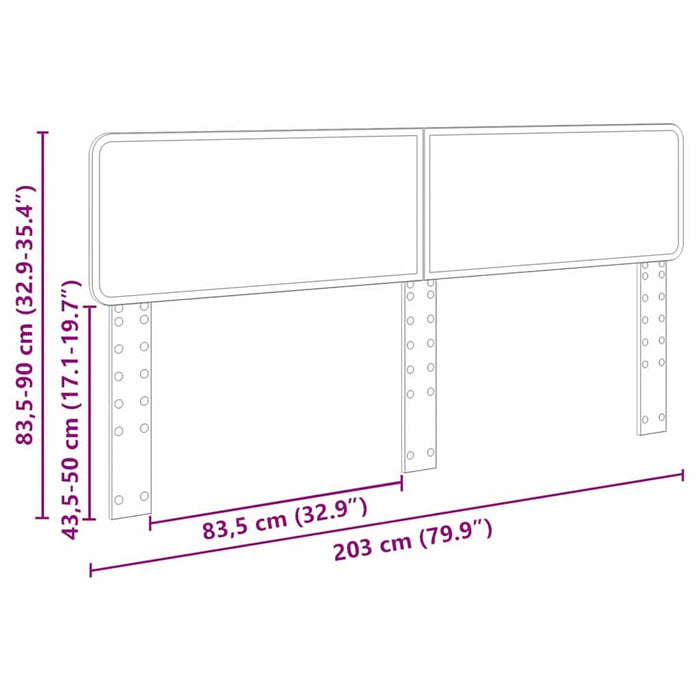 Tăblie cap cu headboard Gri din beton 200 cm Lemn compozit - WALTI WALTI