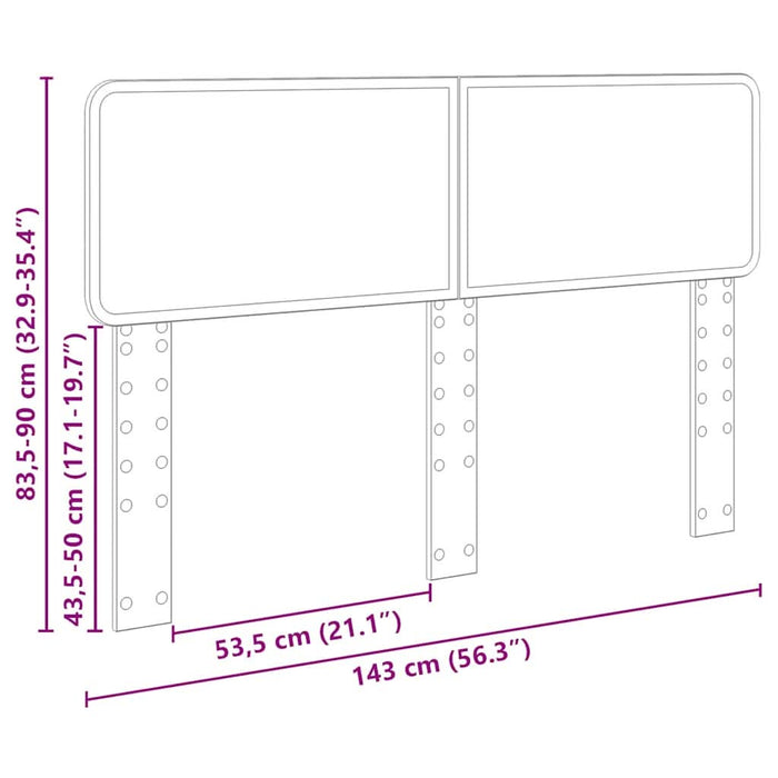 Tăblie cap cu headboard Gri din beton 140 cm Lemn compozit - WALTI WALTI