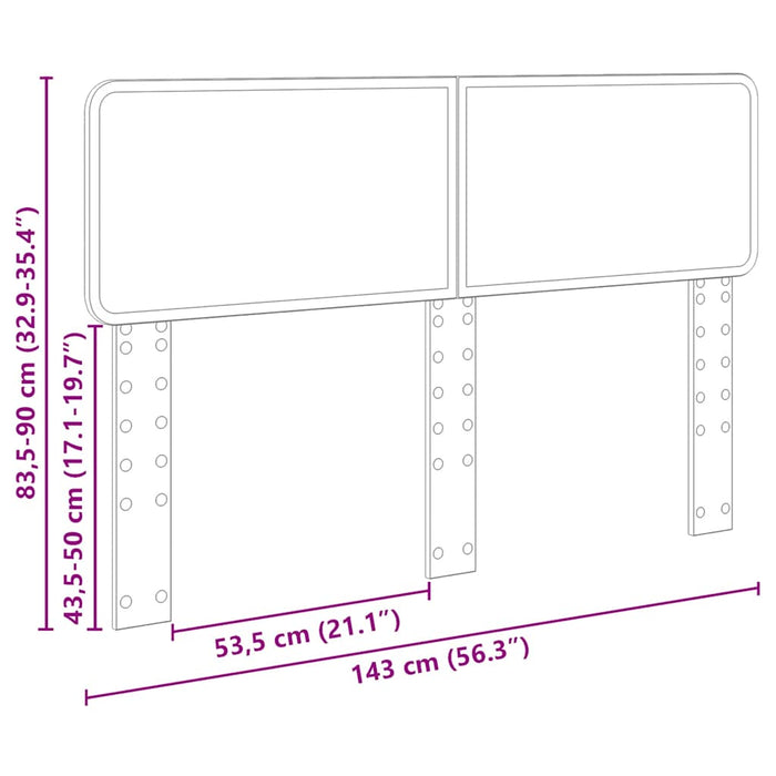 Tăblie cap cu headboard Stejar închis 140 cm Lemn compozit - WALTI WALTI