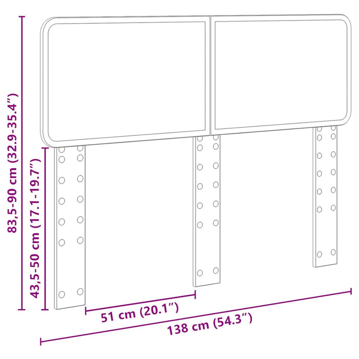 Tăblie cap cu headboard Lemn Vechi 135 cm Lemn compozit - WALTI WALTI