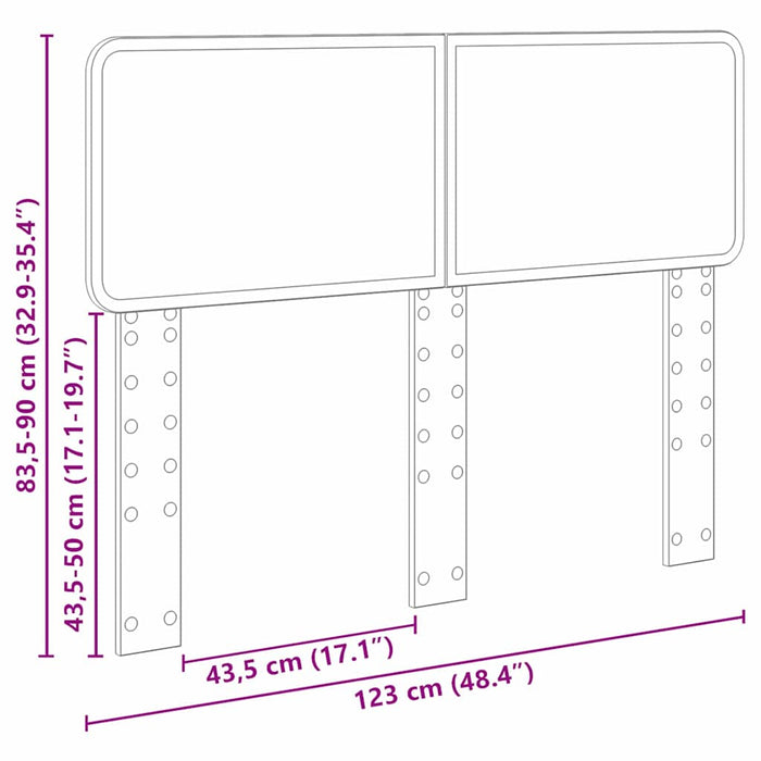 Tăblie cap cu headboard Alb Lucios 120 cm Lemn compozit - WALTI WALTI