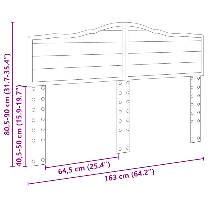 Tăblie cap cu headboard Gri Sonoma 160 cm Lemn compozit - WALTI WALTI
