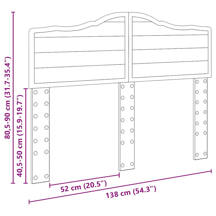 Tăblie cap cu headboard Alb Lucios 135 cm Lemn compozit - WALTI WALTI