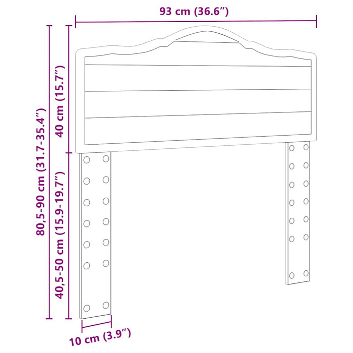 Tăblie cap cu headboard Stejar închis 90 cm Lemn compozit - WALTI WALTI