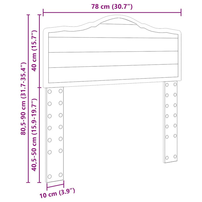 Tăblie cap cu headboard Alb 75 cm Lemn compozit - WALTI WALTI