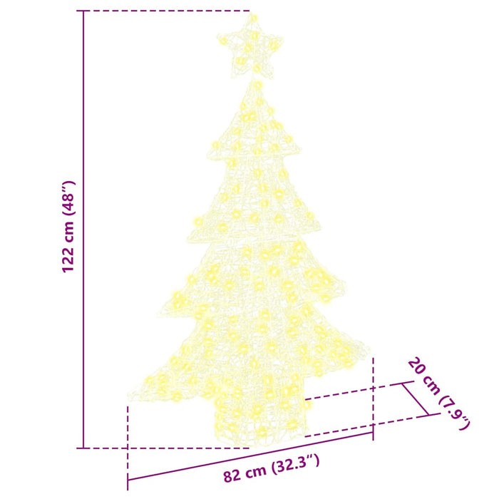 Brad de Crăciun cu 100 LED Alb cald 120 cm Acril - WALTI WALTI