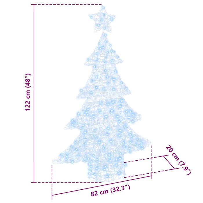 Brad de Crăciun cu 100 LED Alb rece 120 cm Acril - WALTI WALTI