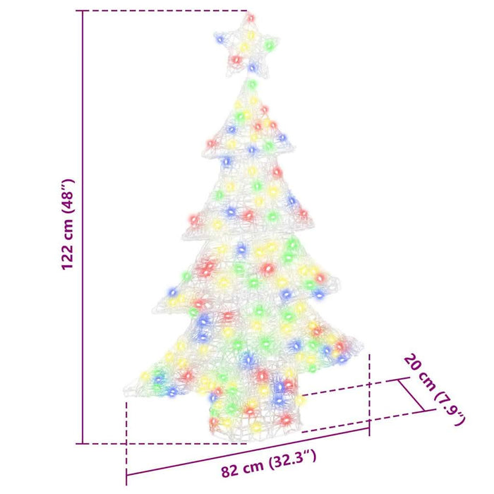 Brad de Crăciun cu 100 LED Multicolour 120 cm Acril - WALTI WALTI