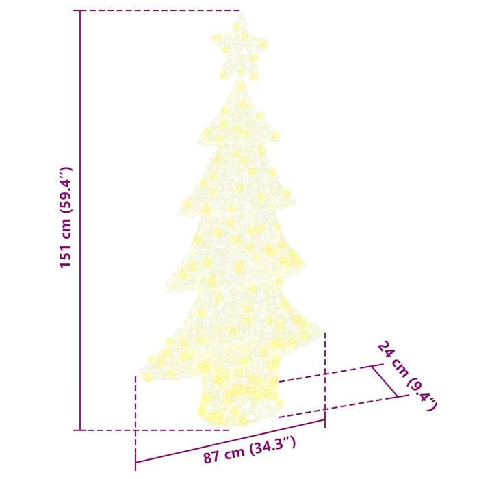 Brad de Crăciun cu 160 LED Alb cald 150 cm Acril - WALTI WALTI