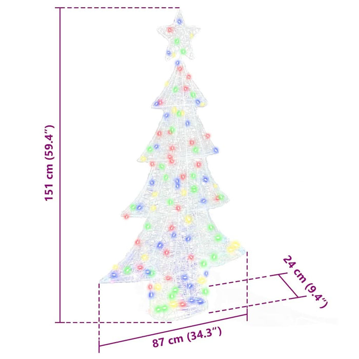 Brad de Crăciun cu 160 LED Multicolour 150 cm Acril - WALTI WALTI