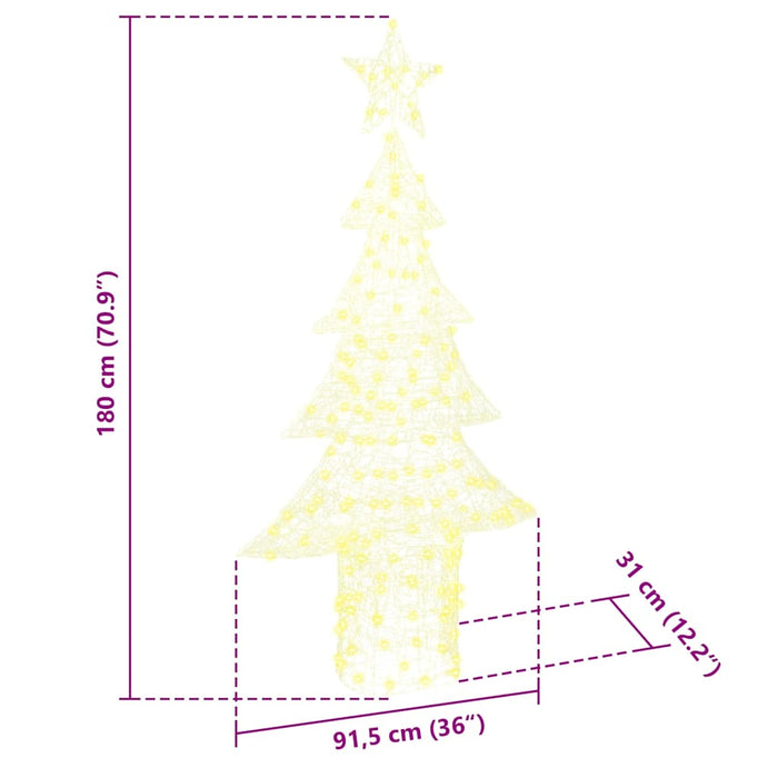 Brad de Crăciun cu 240 LED Alb cald 180 cm Acril - WALTI WALTI