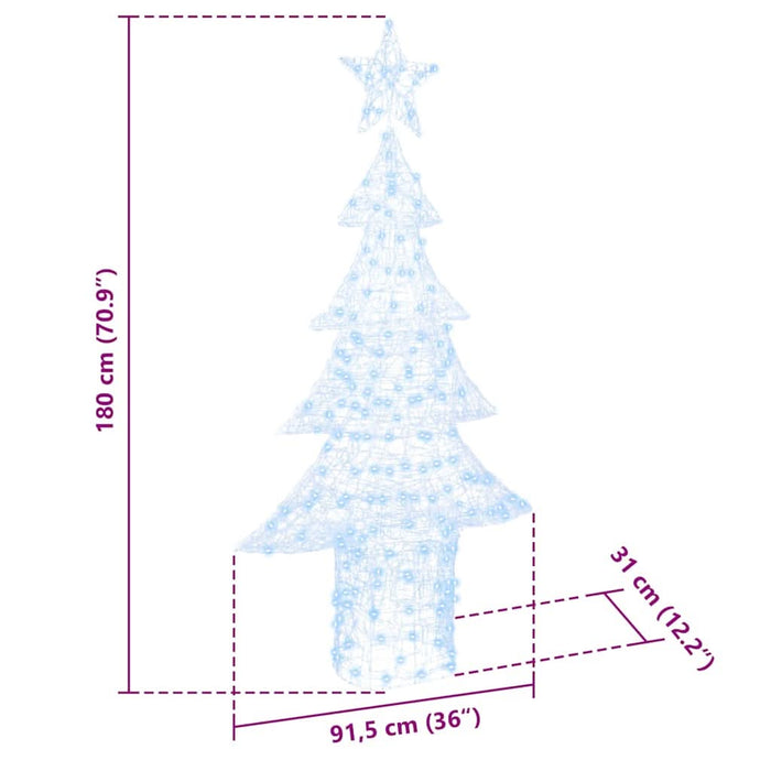 Brad de Crăciun cu 240 LED Alb rece 180 cm Acril - WALTI WALTI
