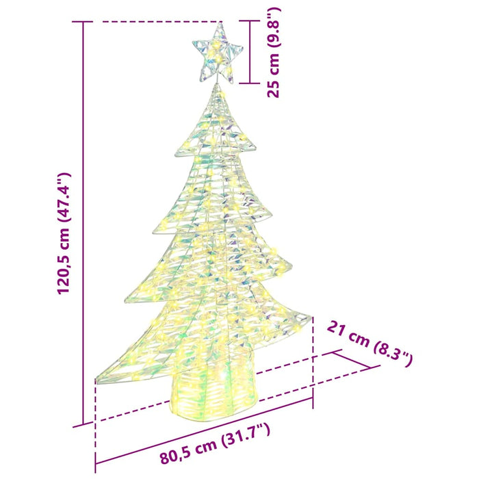 Brad de Crăciun cu 120 LED Alb cald 120,5 cm PET - WALTI WALTI